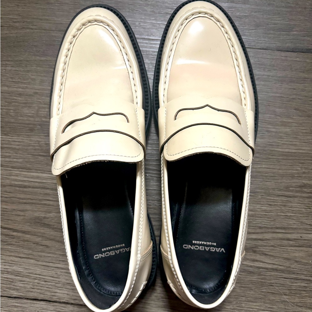 Vagabond leather cream loafers EU 38